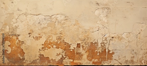 Peeling antique fresco  capturing intricate layers of paint   weathered textures in macro view photo