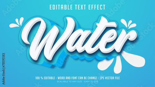 water editable text effect photo