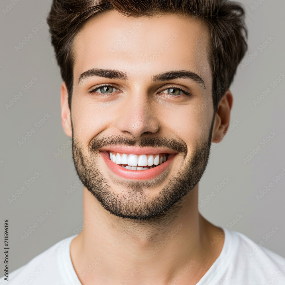 Obraz premium Young man with beautiful smile