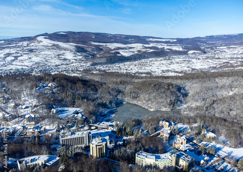 Sovata resort - Romania seen from above in winter