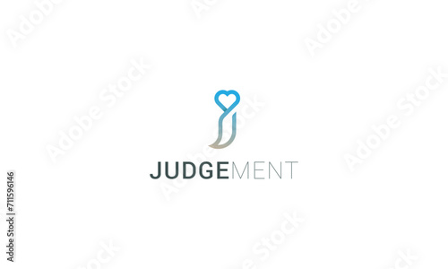 Letter J love care modern logo 