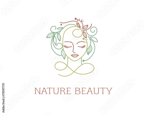 natural  beauty Woman face logo icon vector design illustration best for cosmetics  beauty  salon  health and spa  fashion themes.