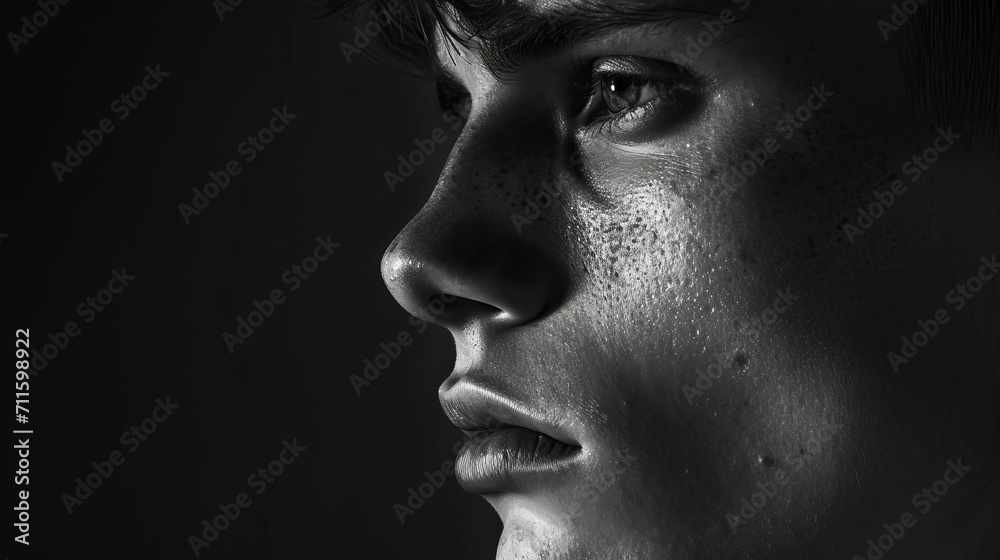 Black and white portrait of a man Black and white portrait of a man