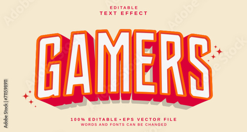 Editable text style effect - Gamers text style theme.