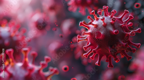 Macro close up shot of bacteria and virus