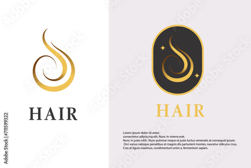 Abstract  Hair Vector Logo Design Template Element photo