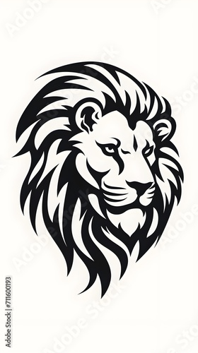 A lion  Tattoo Design  Isolated on white - Generative AI 