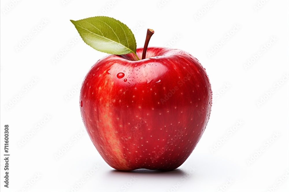 Juicy red apple isolated on white background for healthy eating and nutrition concept Juicy red apple isolated on white background for healthy eating and nutrition concept