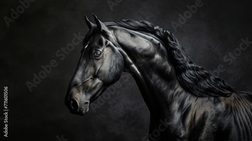 Black And White Horse Potrait © Hungarian
