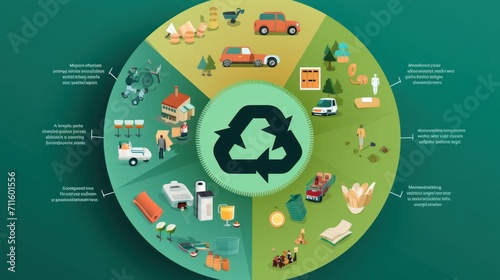 Wallpaper Mural Recycling materials concept, circular economy, emphasizing the importance of reducing, reusing, and recycling materials to minimize waste and conserve resources Torontodigital.ca