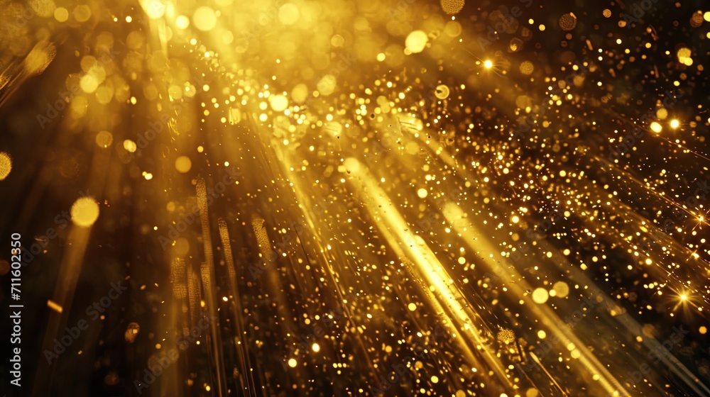 Naklejka premium Gold Yellow LIght Rays