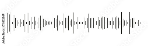 Voice message template. Audio chat speech sound wave icon. Equalizer symbol. Element for mobile messenger, podcast radio interface, music player, app. Waveform vector pattern. Simple illustration. Eps