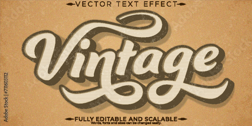 Retro, vintage text effect, editable 70s and 80s text style