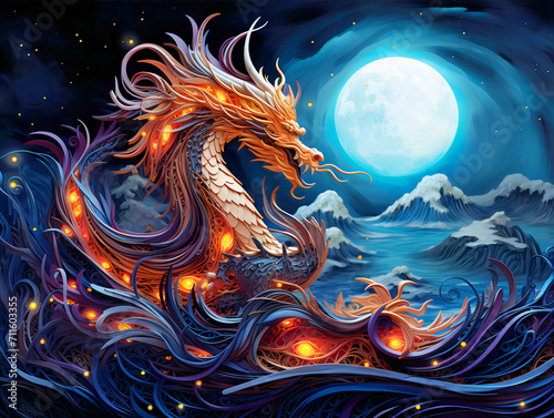 Dragon s Dance Illustration for the Year of the Dragon - Zodiac Sign