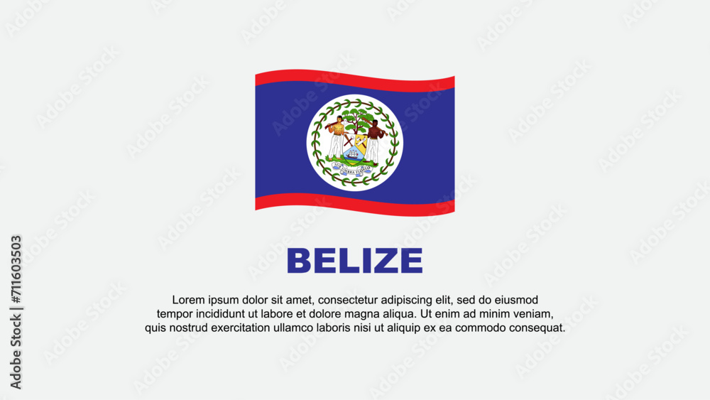 Belize Flag Abstract Background Design Template. Belize Independence Day Banner Social Media Vector Illustration. Belize Background