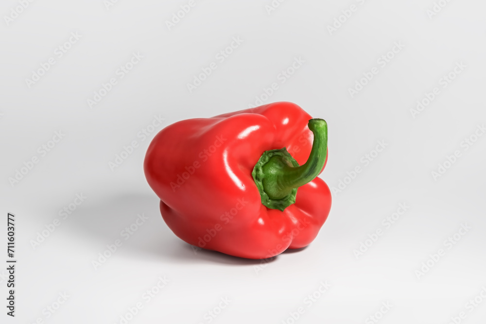 red bell pepper on a white background red bell pepper on a white background