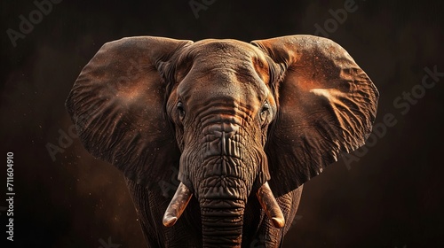 Elephant Close Up Isolated on Black © Hungarian