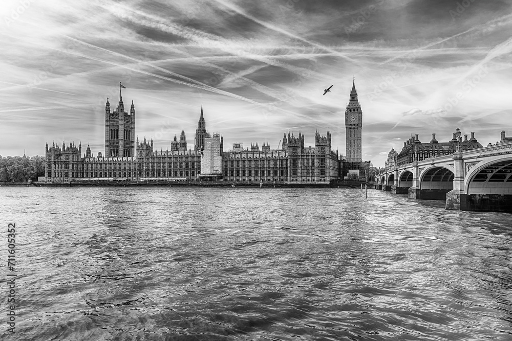 Westminster Bridge, Big Ben and the Parliament, London, England, UK
