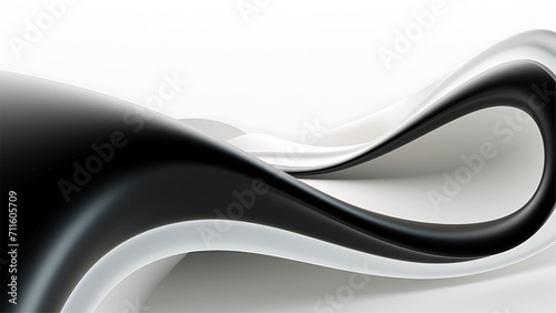 Abstract black and white wavy background. 3d rendering, 3d illustration.