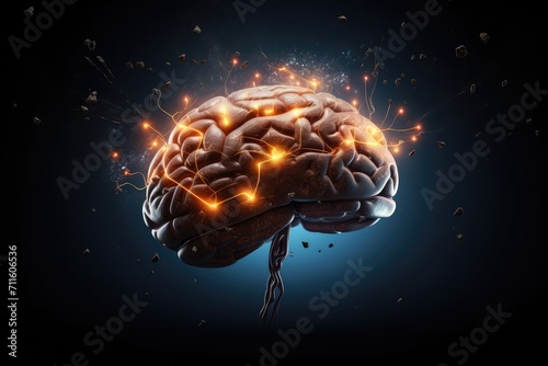 Neurotransmission excitatory glutamate and inhibitory GABA (Gamma-Aminobutyric Acid). Brain waves - alpha, beta, delta, theta - neural activities. Neuroimaging technologie: Electroencephalogram (EEG)