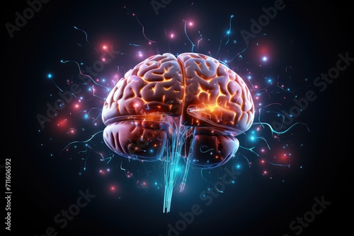 Neurotransmission excitatory glutamate and inhibitory GABA (Gamma-Aminobutyric Acid). Brain waves - alpha, beta, delta, theta - neural activities. Neuroimaging technologie: Electroencephalogram (EEG)