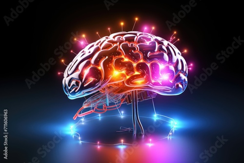 Human Brain vivid Neurotransmission excitatory glutamate inhibitory GABA (Gamma-Aminobutyric Acid) Brain waves - alpha, beta, delta, theta - neural activities. Neuroimaging: Electroencephalogram (EEG)