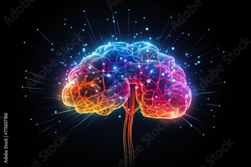 Human Brain vivid Neurotransmission excitatory glutamate inhibitory GABA (Gamma-Aminobutyric Acid) Brain waves - alpha, beta, delta, theta - neural activities. Neuroimaging: Electroencephalogram (EEG)