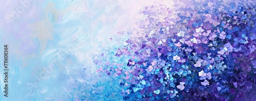 Lilac and blue flower field. Beautiful abstract nature header web banner background design in bright colors