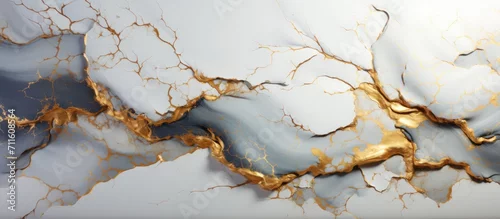 Panel kuchenny z motywem White Marble texture with shiny gold veins for digital wall design