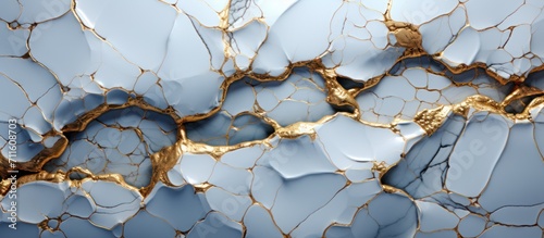 Panel kuchenny z motywem White Marble texture with shiny gold veins for digital wall design