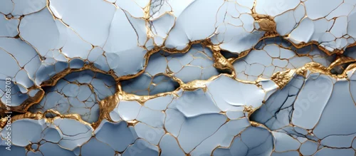 Panel kuchenny z motywem White Marble texture with shiny gold veins for digital wall design