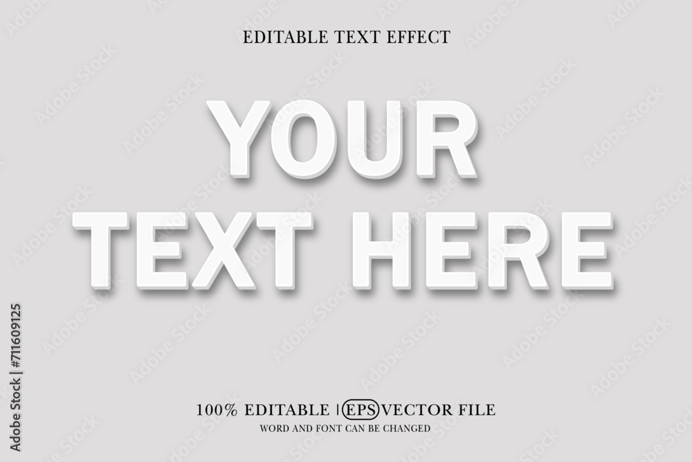 Style Mockup of Simple White 3D Text Effect
