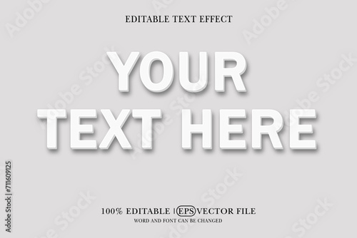 Style Mockup of Simple White 3D Text Effect