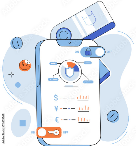Crypto wallet vector illustration. Cryptocurrencies stored in digital wallets provide decentralized method payment The adoption digital wallets is reshaping financial landscape E wallets