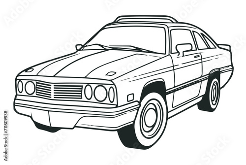 Car Vector Illustrations. Sedan . Automobile. Simple Design Outline Style. You can give color you like