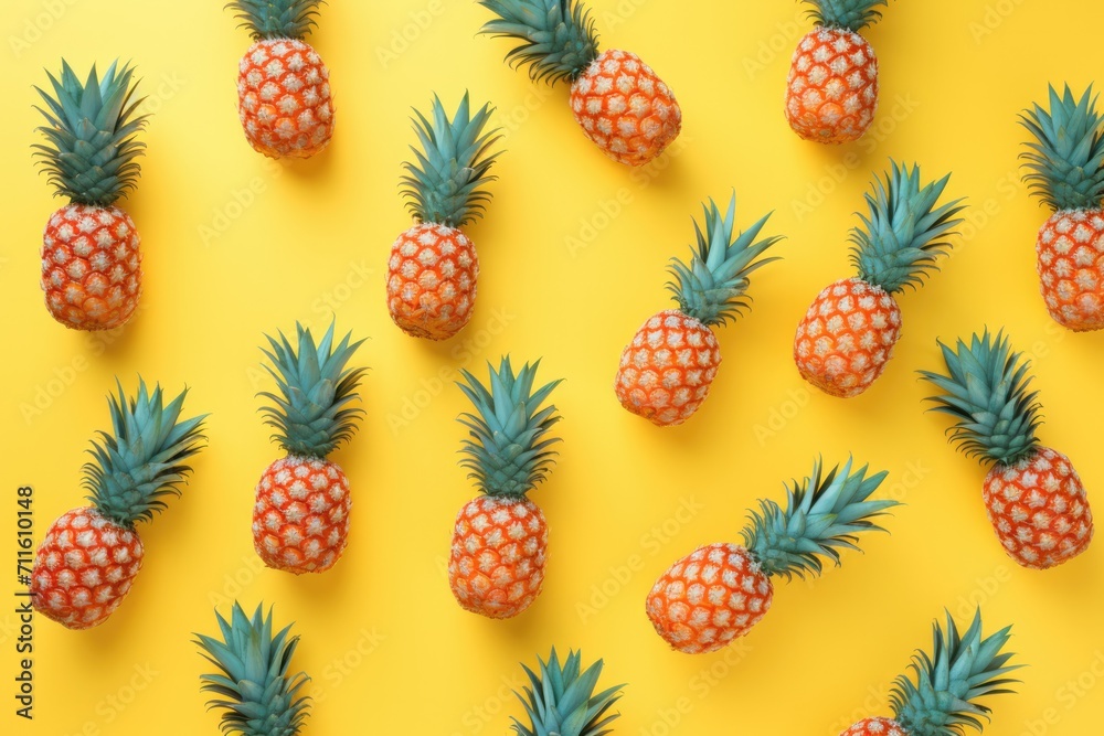 Pineapples pattern on coloured background. Pineapples pattern on coloured background.
