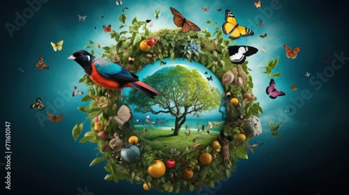 biodiversity in nature, bird, emphasizing the importance of preserving ecosystems and protecting endangered species to maintain a balanced and healthy planet photo