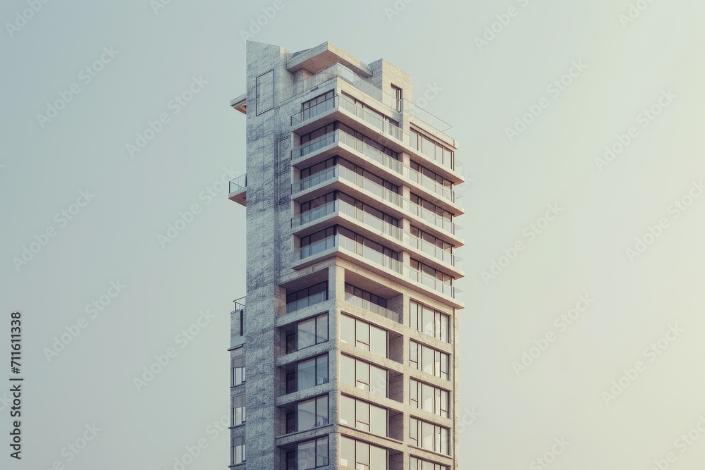 Fototapeta premium modern high-rise building with a unique curved architecture