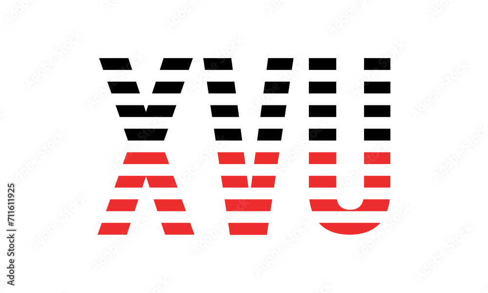 XVU three initial letter iconic line negative space minimal logo design vector template. monogram, abstract, wordmark, business, typography, minimalist, brand, company, flat, modern, unique, simple XVU three initial letter iconic line negative space minimal logo design vector template. monogram, abstract, wordmark, business, typography, minimalist, brand, company, flat, modern, unique, simple