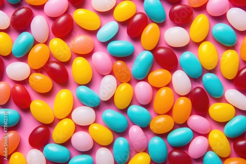 Colourful jellybean close up view. photo