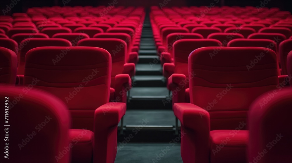 Movie theatre. Empty cinema hall with red seats. Movie theatre. Empty cinema hall with red seats.