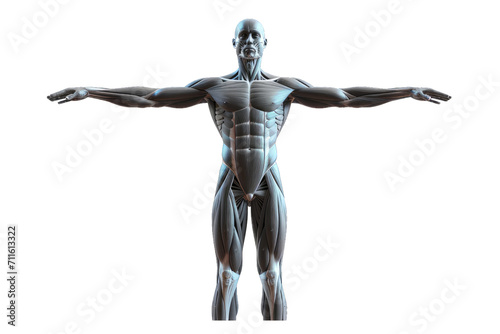 Front view of the human muscular system