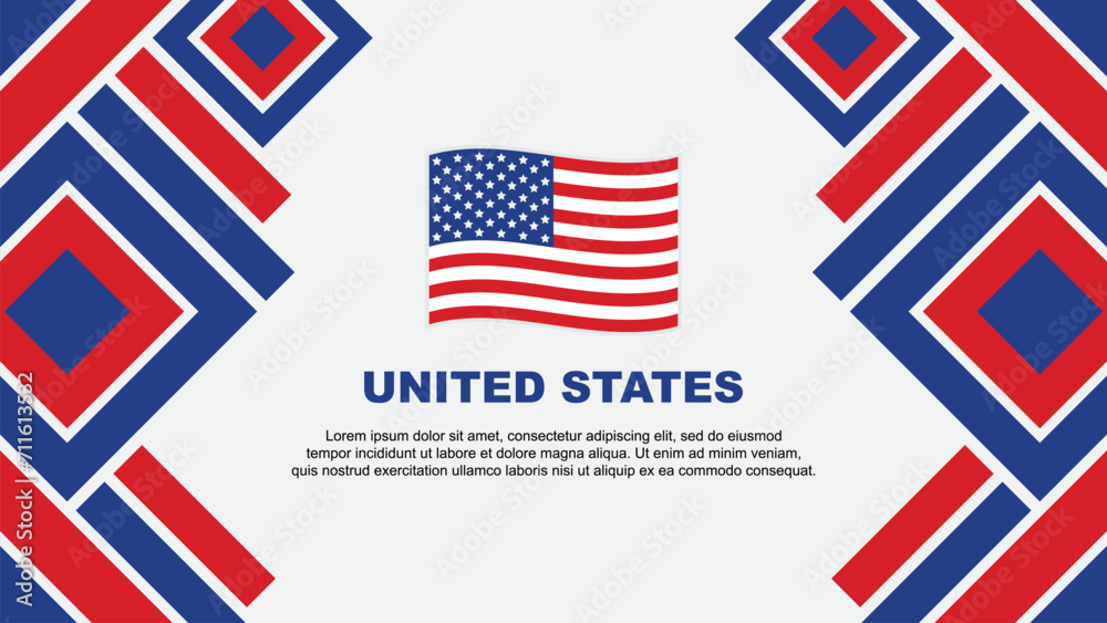 Fototapeta premium United States Flag Abstract Background Design Template. United States Independence Day Banner Wallpaper Vector Illustration. United States