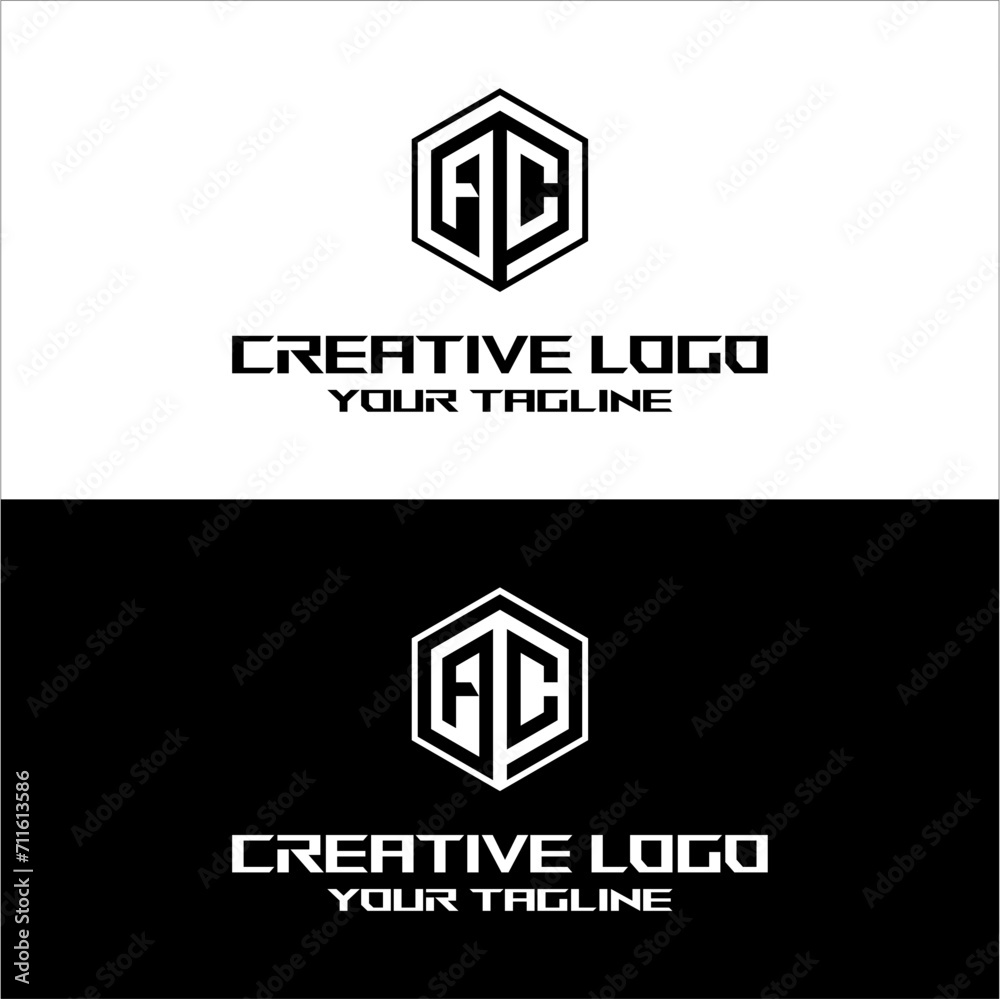Obraz premium creative letter logo ac desain vektor