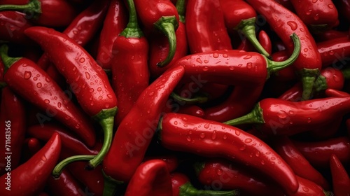 Wallpaper Mural Red hot chilli pepper pattern texture background. Red peppers pattern for wallpaper. Fresh peppers. Torontodigital.ca