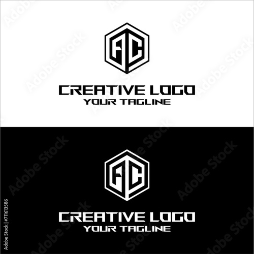 creative letter logo ac desain vektor