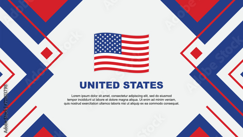 United States Flag Abstract Background Design Template. United States Independence Day Banner Wallpaper Vector Illustration. United States Illustration
