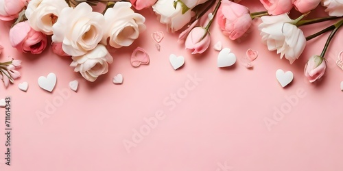 pink rose petals on wooden background