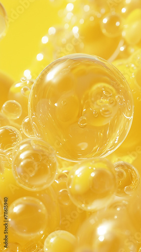 liquid bubble background, yellow color