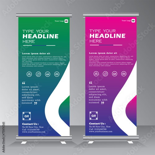 roll up banner stand design with abstract Background, colorful standee design, vertical banner, x standee banner template. pull up banner, presentation and brochure flyer. vector, 